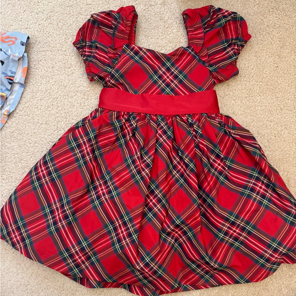Janie and Jack red tartan dress girls 4
